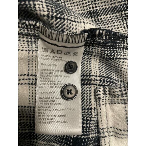 Urban Outfitters Y2K Plaid blue and white hooded shirt size large - Picture 6 of 8